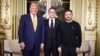 Emmanuel Macron la întâlnirea de la Paris de pe 7 decembrie cu președintele ucrainean Volodimir Zelenski și cel american, Donald Trump.