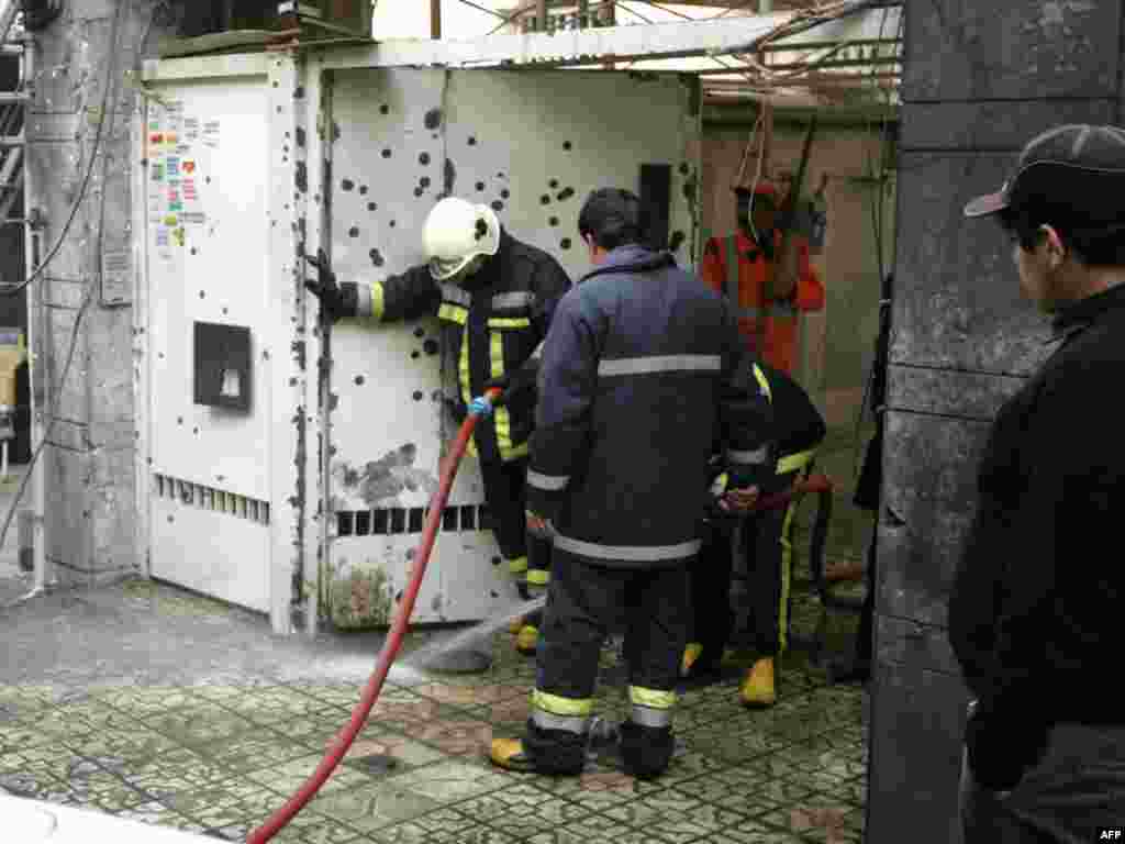 A shrapnel-peppered gate at the scene of Ali-Mohammadi&rsquo;s assassination in a Tehran suburb. The physicist was killed when a parked motorcycle fitted with a fragmentation explosive detonated near his car as he left for work in January 2010.