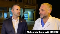Premijer Milojko Spajić i direktor Kliničkog centra Saša Radović, 1. januara 2025.