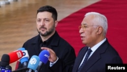 Антоніу Кошта та Володимир Зеленський під час зустрічі в Брюсселі, жовтень 2025 року