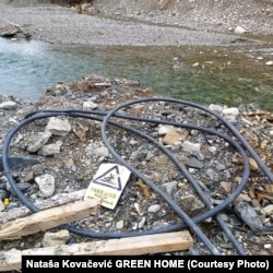 The Tara riverbed near the town of Matesevo in northern Montenegro where the construction of the highway is underway.