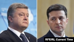 Петро Порошенко (ліворуч) і Володимир Зеленський (праворуч)