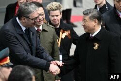 Aleksandar Vuçiq dhe Xi Jinping në Moskë, 9 maj 2025.
