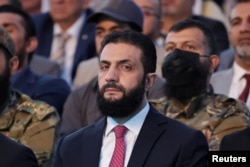 Временный президент Сирии Ахмед аш-Шараа на празднике "Алеппо — ключ к победе", посвященном освобождению Сирии от власти Башара Асада. 27 мая 2025 года