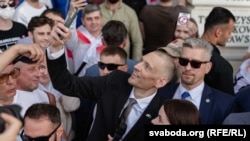 Сяргей і Сьвятлана Ціханоўскія на сустрэчы з беларусамі Варшавы, 26 чэрвеня 2025