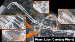 На спутниковом снимке оранжевым цветом показаны новые застроенные и реконструированные районы, а белым – железнодорожная линия.