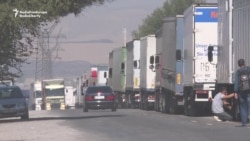 Lines At Border Amid Kyrgyz-Kazakh Spat