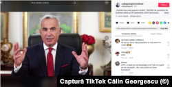 Imagine de pe TikTok cu candidatul Călin Georgescu.