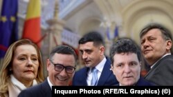 Conform sondajelor de opinie din ultima perioadă, dintre candidații înscriși în cursa electorală pentru Cotroceni, cinci au cele mai mare șanse: Elena Lasconi, Victor Ponta, George Simion, Nicușor Dan și Crin Antonescu (de la stânga la dreapta).