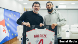 Чимаев Хьамзат а Тбилисин мэр Каладзе Каха, 2024 шеран гIуран-бутт, сурт Чимаевн инстаграм агIонера 