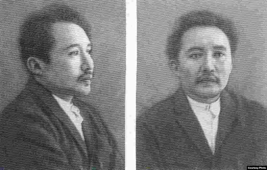 Мұхтар Әуезов, қазақ жазушысы, "Қазақ" газеті авторларының бірі. Қамауда отырғандағы суреті.