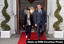 Еврокомесарката Марта Кос и премиерот Христија Мицкоски во Скопје