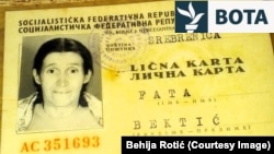 Mbetjet mortore të Fata Bektiqit u gjetën në një varr pranë Potoçarit në qershor të vitit 2021,  ndërsa analiza e ADN-së dhe identifikimi përfunduan në janar të këtij viti. (Foto: Letërnjoftimi i Fata Bektiqit i lëshuar në kohën e ish-Jugosllavisë)