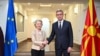 Presidentja e Komisionit Evropian, Ursula von der Leyen, dhe kryeministri i Maqedonisë së Veriut, Hristijan Mickoski, 15 tetor 2025, Shkup.

