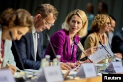 Чільна дипломатка ЄС Кая Каллас та міністр оборони Данії Троельс Лунд Поульсен на неформальній зустрічі міністрів оборони ЄС у Копенгагені, Данія, 29 серпня 2025 року