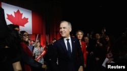 Fost guvernator al Băncii Canadei și al Băncii Angliei, Mark Carney la reuniunea Partidului Liberal din Otawa, la care a fost ales succesor al premierului Justin Trudeau, 9 martie 2025.