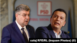 Fostul și actualul lider PSD: Marcel Ciolacu și Sorin Grindeanu.