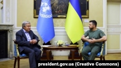 Президент України Володимир Зеленський (праворуч) і генеральний секретар ООН Антоніу Ґутерріш. Львів, 18 серпня 2022 року 