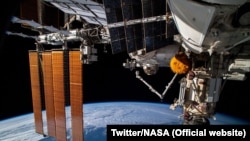 The Nauka science module docks with the International Space Station on July 29.