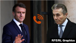 ემანუელ მაკრონი (მარცხნივ) და ბიძინა ივანიშვილი