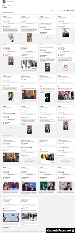 Colaj cu mai multe postări sponsorizate de pagina de Facebook România Politică.