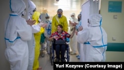  Отделение для пациентов с коронавирусом в московской больнице, апрель 2020 года.  