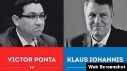 Romania, Victor Ponta (left) vs Klaus Iohannis (right) image from the campaign for the 2nd round of the presidential elections