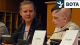 UKRAINE --- Interpreter In Tears During Boy’s Vinnytsia Testimony In EU Parliament 