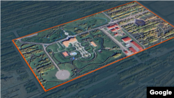 Спутниковый снимок резиденции президента Казахстана, построенной в искусственном лесу на окраине города Астаны. 10 июня 2025 года.
